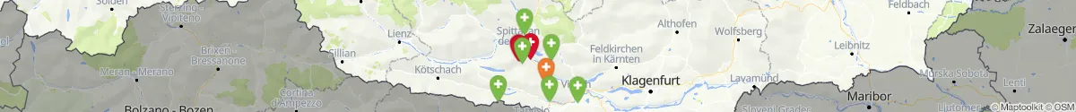 Kartenansicht für Apotheken-Notdienste in der Nähe von Paternion (Villach (Land), Kärnten)